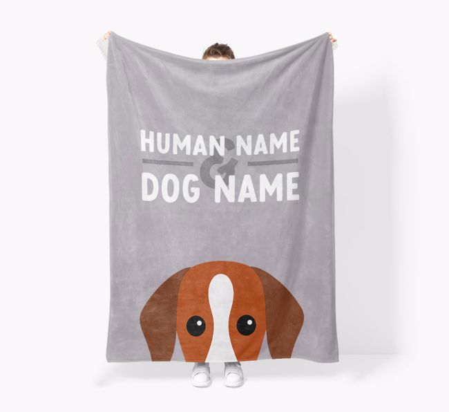 Human & Dog Name: Personalized {breedFullName} Premium Sherpa Fleece Blanket